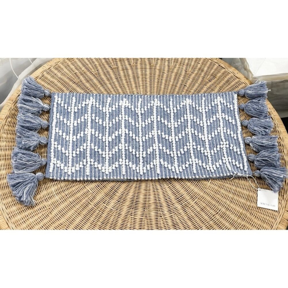 NEW Serena & Lily West Beach Pillow Cover (14”x30”)-Heathered Coastal Blue